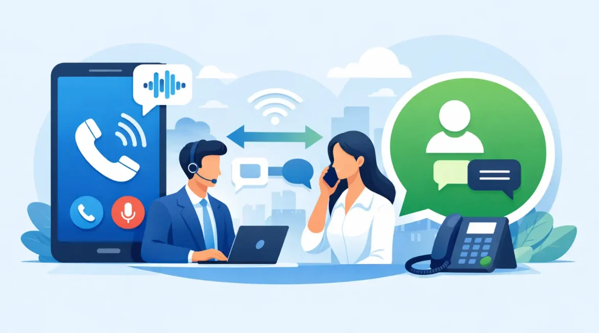 Integração entre voz e WhatsApp na empresa